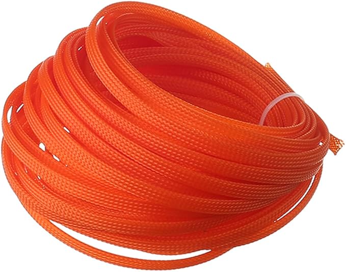 Aicosineg 32.8FT Cable Sleeve PET Braid Cable Sleeving Flexible Wire Mesh Sleeve Wire Braided Protective Sleeve for Cable Solid Tube Power Cord Protection Flame Retardant Cable Manage Orange