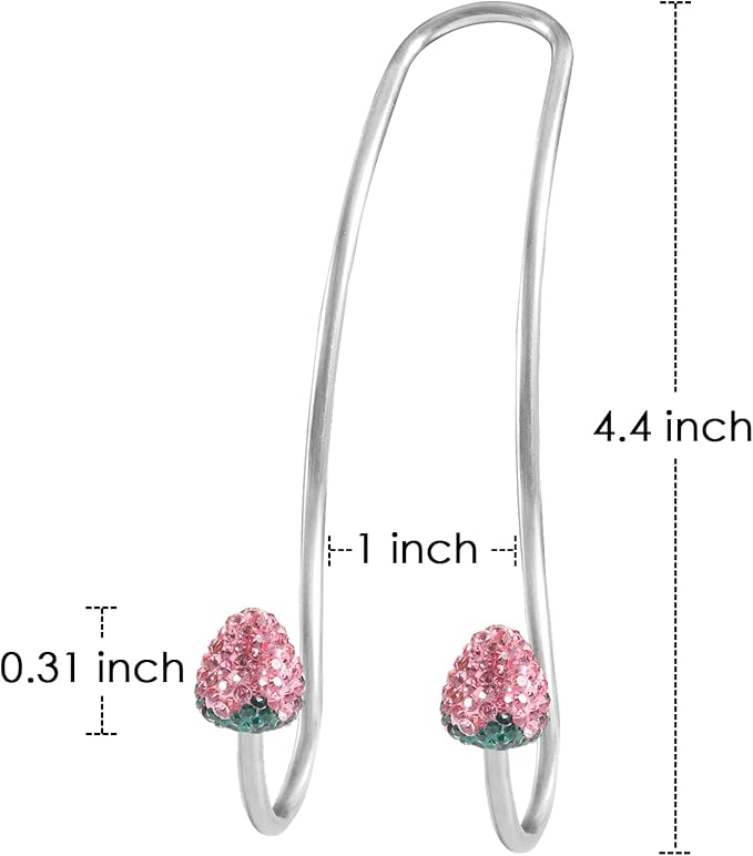 Guoord Pink Car Accessories for Women, 2 Pcs Hot Pink Car Decor Hooks for Purses and Bags, Durable Backseat Holder, Strawberry Purse Hook Hangers, Storage Universal for SUV Truck & Van