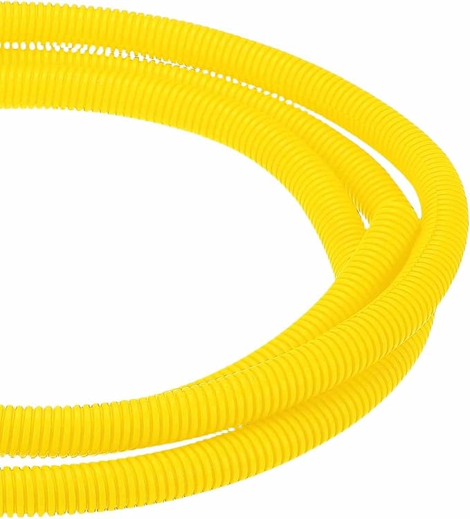 DMiotech 50ft Wire Loom Split Tubing 1/2 Inch(12.7mm) ID, Cord Protectors from Pet Flexible Conduit Cable Management for Office Home Garden, Yellow