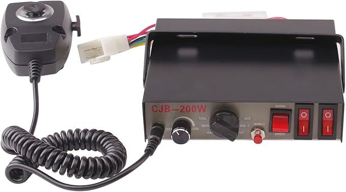 12V Pa System for Vehicles, Police Siren Vehicle Pa Speaker, Ambulance Car Siren 8 Tones 130DB 200 Watt, Heavy Duty Handheld Microphone, Emergency Siren for Car Truck Vehicles