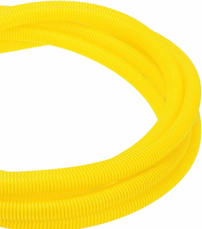 DMiotech 100ft Wire Loom Split Tubing 5/8 Inch(15.9mm) ID, Cord Protectors from Pet Flexible Conduit Cable Management for Office Home Garden, Yellow