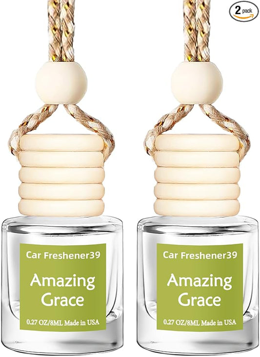 Hanging Car Air Freshener, Long Lasting Essential Oil Diffuser, Non-Toxic New Car Scent, Cute Car Fresheners for Women, 2 Pack Made in USA
