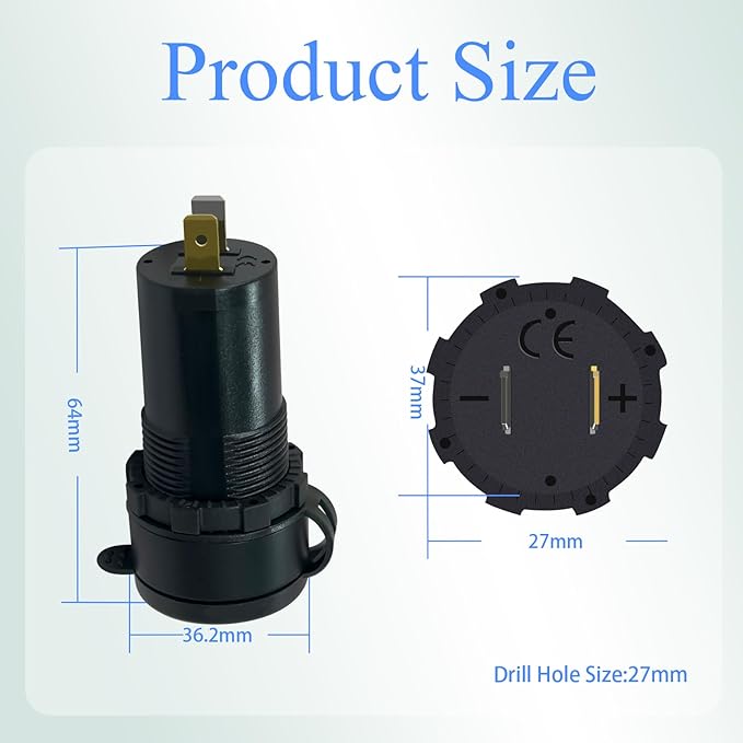 Dual USB Car Charger 100W Fast Charging PD & QC3.0 Type C & USB A Ports 12V/24V for Car Truck RV Boat Marine