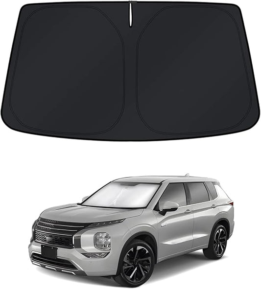 KUST Windshield Sun Shade for Mitsubishi Outlander 2022-2024 2025 2026 Window Accessories Shade Sun Visor Foldable Block UV Rays Keep Car Cooler