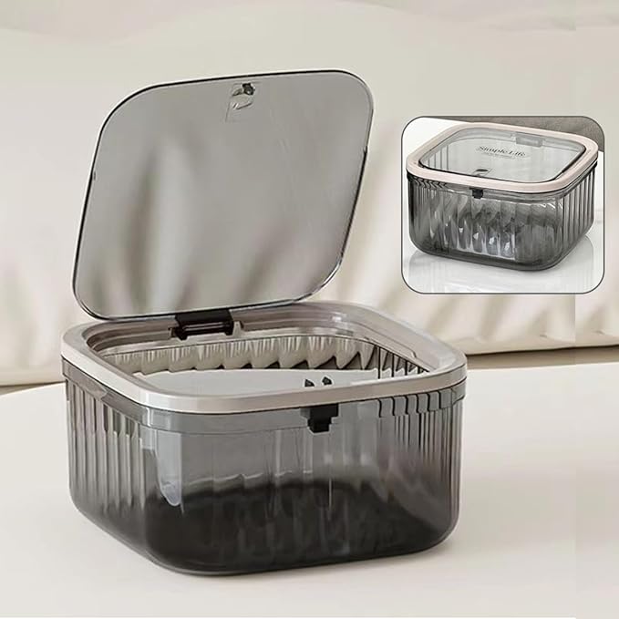 Mini Trash Can with Lid, Removable Small Garbage Can, Ultimate Mini Desktop Storage Box for Car, Bathroom, Kitchen or Bedroom