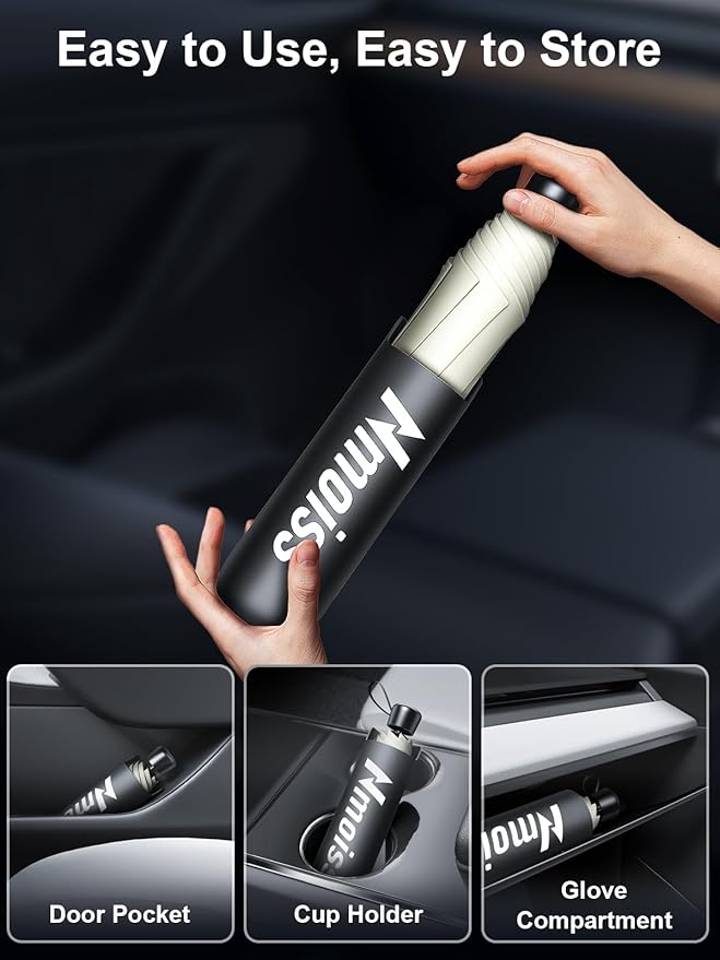 Upgraded [Ice Graphene] Nmoiss Windshield Sun Shade Umbrella High Speed Cooling 99% UV Blocking Protects Car from Sun and Heat Damage, Keeps Cool and Protects Interior Medium (56" L x 31" W)