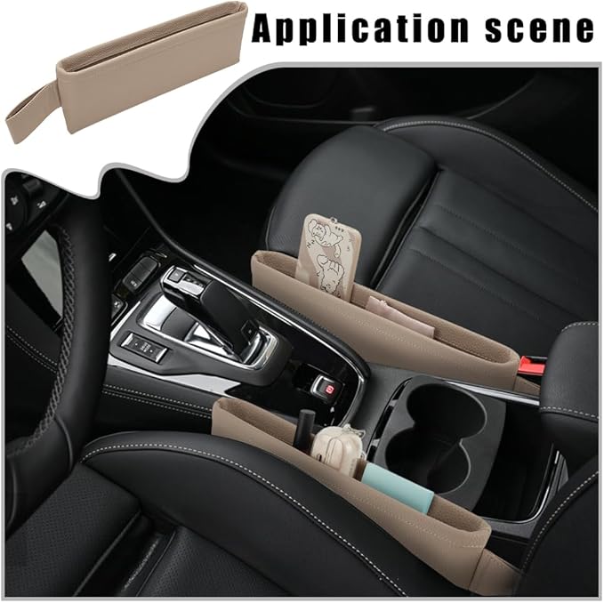 PH PandaHall 2pcs Car Seat Pockets Car Gap Filler Organizer Leather Seat Gap Storage Box Seats Catcher Holders Cars Console Side Organizer for Cars Accessories Phone Key Sunglasses Wallet Cards