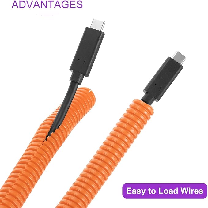 DMiotech 20ft Wire Loom Split Tubing 5/8 Inch(15.9mm) ID, Cord Protectors from Pet Flexible Conduit Cable Management for Office Home Garden, Orange