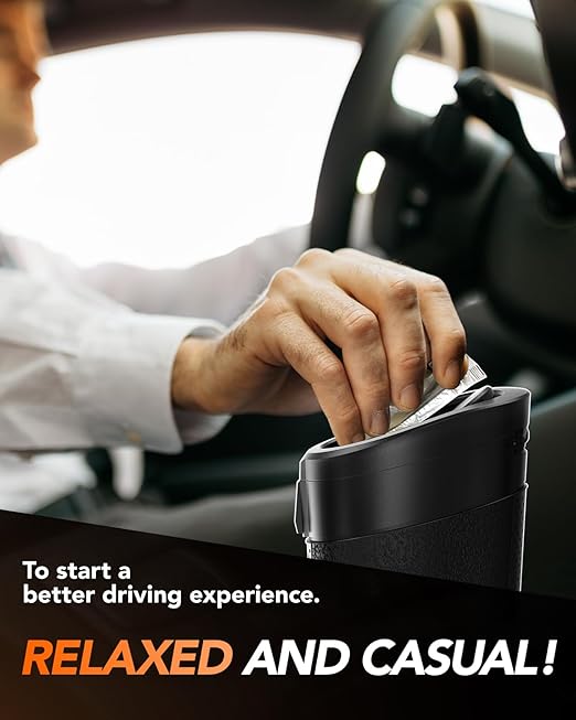 Small Car Trash Can Bin with Lid,Mini Vehicle Leakproof Garbage Can, for Car Cup Holder and Side Door, with 80 Attached Trash Bags