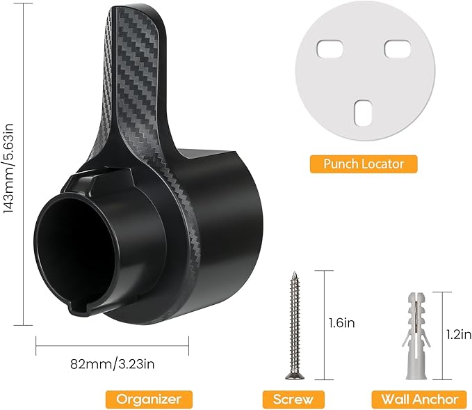 Electric Car Charger Holder Wall Mount for J1772,Charging Cable Holder, Electric Vehicle Charger Dock,EV Charge Cable Organizer,EV Cord Plug Holder,J1772