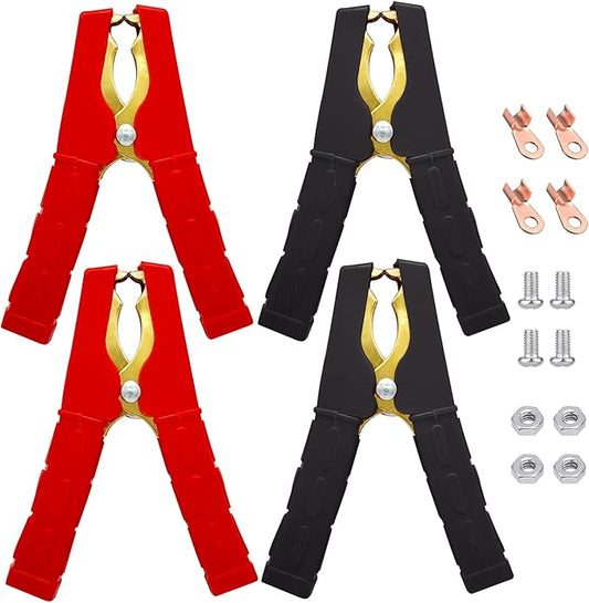 Ampper Replacement Jumper Cable Clamps, 500A Heavy Duty Car Battery Clamp Ends for Jumper Cables, Jump Starter, Charging and Testing (2 Pair)