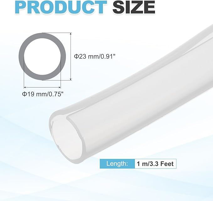 MECCANIXITY 1 m Split Silicone Cable Sleeve Tubing, ID 19mm Clear Split Silicone Tube Cord Organizer Wire Shielding Sheathing Wrap for USB Charge Power Cord Audio Video Cable