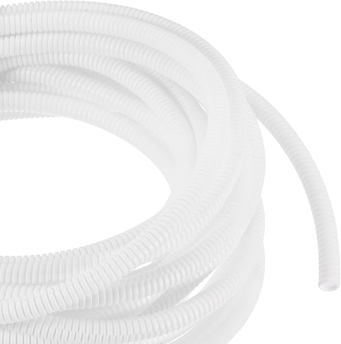 DMiotech 33ft Wire Loom Split Tubing 1/4 Inch(6.5 Mm) ID, Cord Protectors from Pet Flexible Conduit Cable Management for Office, Home, Garden, White