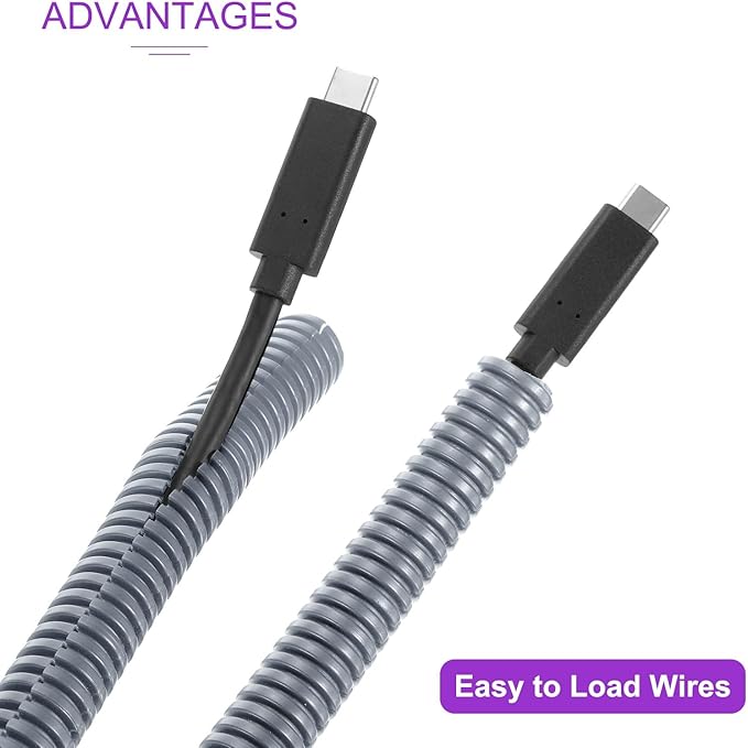 DMiotech 20ft Wire Loom Split Tubing 3/4 Inch(19.1mm) ID, Cord Protectors from Pet Flexible Conduit Cable Management for Office Home Garden, Gray