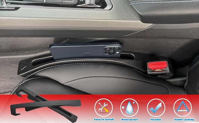 Car Seat Gap Filler for Kia K4 2025-2026 Gap Filler Organizer Stop Things from Dropping Customized Interior Accessories Black, 2 Pack