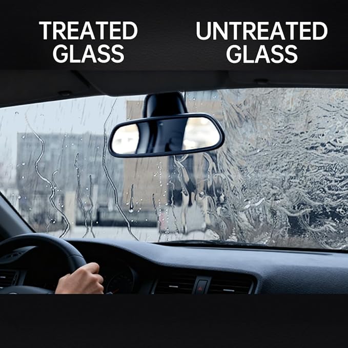 Glodway Glass Cleaner For Car Windshield,Oil film Remover, Streak-Free Shine on Automotive Windows, and Mirrors, Ammonia Free, for Auto and Home,4.58 OZ
