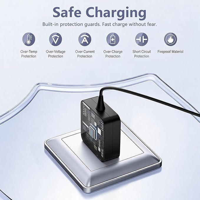65W USB C Charger Compatible with Noco Boost X GBX45 GBX55 GBX75 GBX155, Air AX65 & Max GB250 GB251 GB500, Fast Charging Jump Starter Power Supply, Foldable and Portable Adapter for Laptop and Phone