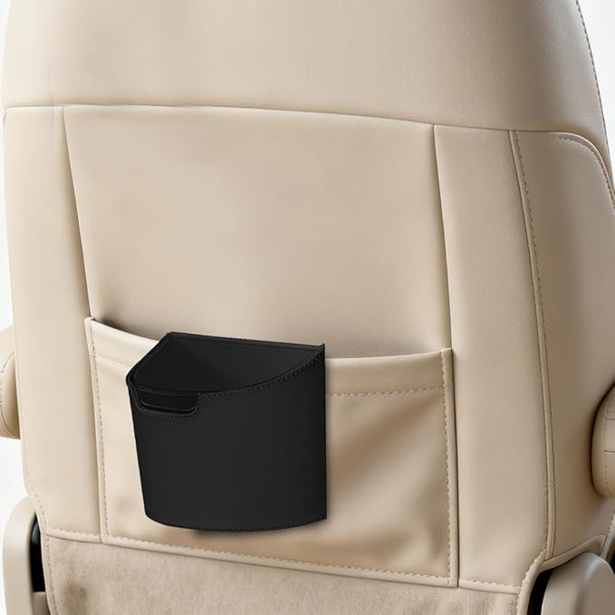 Car Trash Can, Multipurpose Leakproof Hanging Vehicle Garbage Can with Removable Liner, Waterproof Automotive Interior Dustbin Garbage Container, Universal for SUV Van Truck (Black)