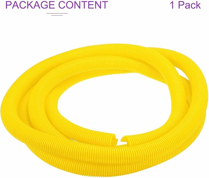 DMiotech 50ft Wire Loom Split Tubing 1 1/2 Inch(38.1mm) ID, Cord Protectors from Pet Flexible Conduit Cable Management for Office Home Garden, Yellow