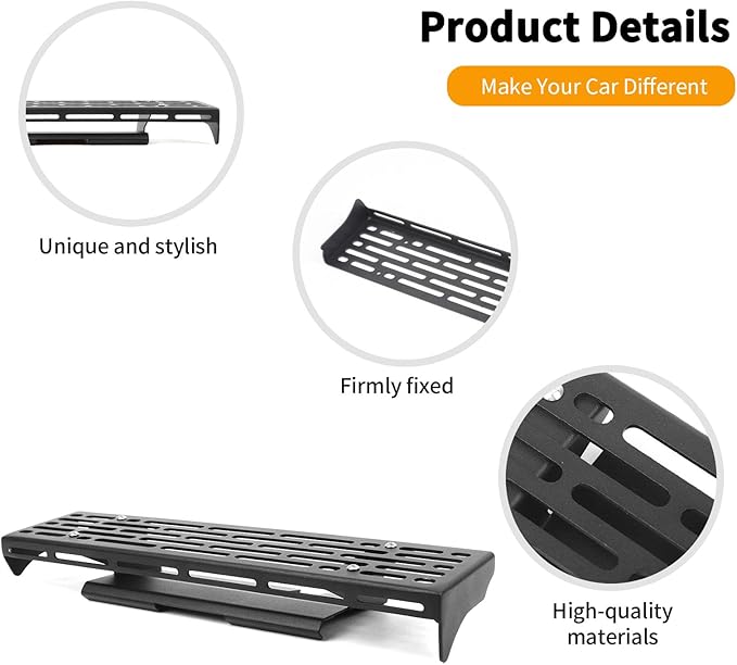 Hoolcar for 4runner Center Console Extension Holder Mount Metal Heavy-Duty Dashboard Mounting Bracket Fits for 2010-2025 Toyota 4runner Interior Accessories, Black, 2PCs