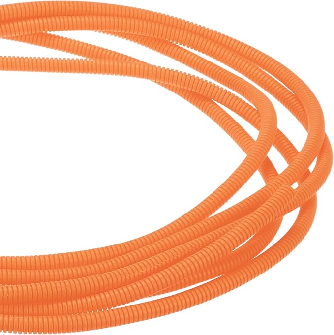 DMiotech 20ft Wire Loom Split Tubing 1/4 Inch(6.4mm) ID, Cord Protectors from Pet Flexible Conduit Cable Management for Office Home Garden, Orange
