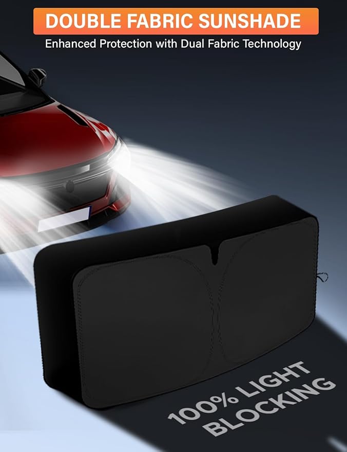 EcoNour Windshield Sunshade Compatible for Ford Escape 2013-2017 2018 2019, Sun Visor for Front Windshield & Window Sun Shade Cover, UV Heat Blocker & Protector, Car Accessories