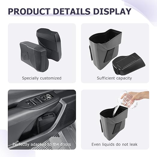 LUWU Car Trash Can Compatible with 2023 2024 2025 Toyota Prius/2024 2025 Prius Prime Interior Accessories Car Trash with Lid Portable Mini Trash Dustbin Garbage Trash Bin Car Waste Bin Leak-proof 2PCS