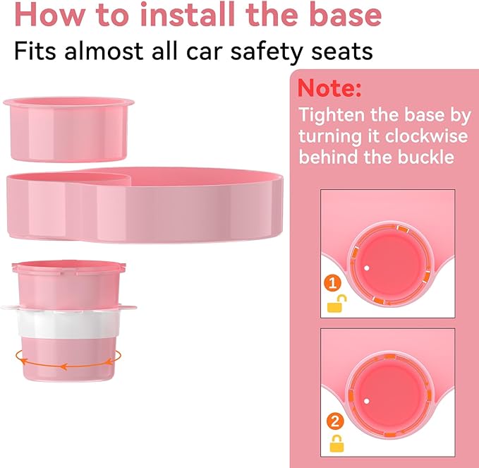 Kids Car Seat Tray, Travel Tray with Cup Holder for Toddler Baby, Kids Car Seat Food Snack Organizer for Road Trip, Stroller snack tray travel must haves - Pink