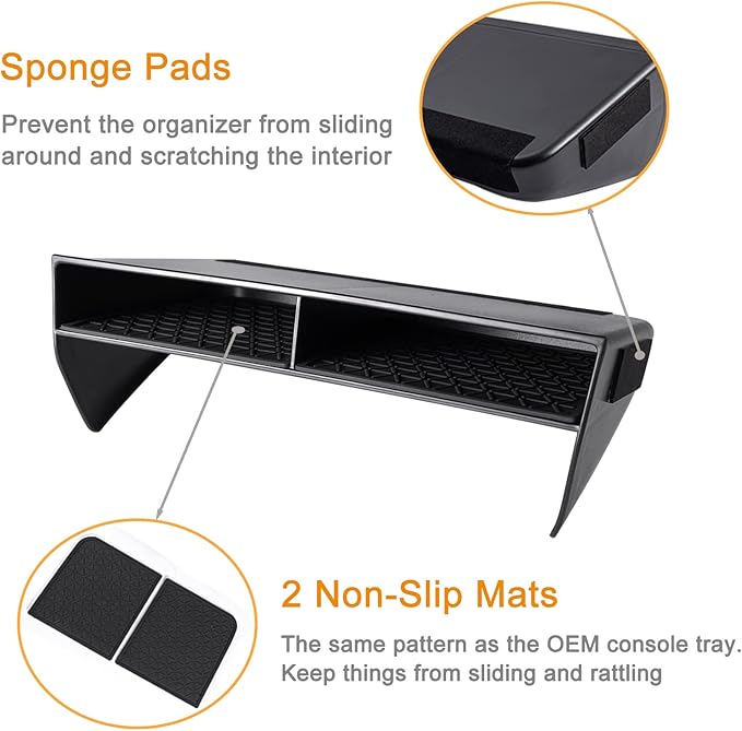 JDMCAR Bigger Slots Center Console Organizer Compatible with Toyota RAV4 2025 2024 2023 2022 2021 2020 2019 and 2021-2025 RAV4 Prime Accessories Larger Divider Tray Gear Shift Secondary Storage Box