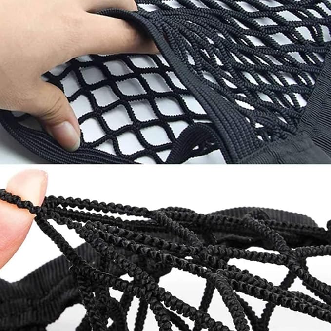 Dog Car Net Barrier Pet Barrier with Auto Safety Mesh Organizer Stretchable Seat Back Net Bag Safety Car Divider for Kids and Pets,2-Layer
