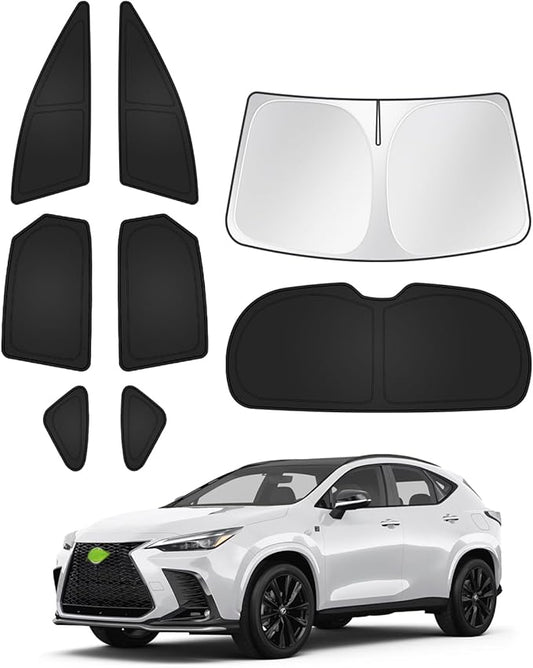 Canvcle Sunshades for Lexus NX 2022-2025 2026 Accessories Windshield Sun Shade Side Rear Window Shade Cover Sun Visor Shield Privacy Protection Keep Vehicle Cool Black 8PCS