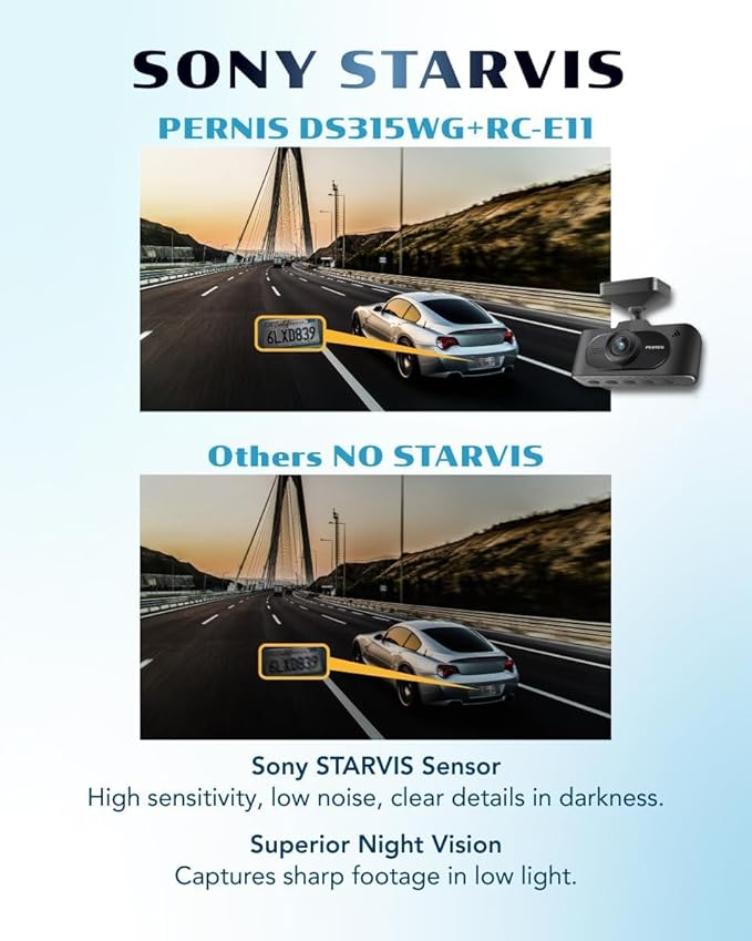 4K Dash Cam Front and Rear, STARVIS Sensor, Free Card Included, 2.4GHz WiFi Dash Camera for Cars, Built-in GPS, Night Vision, G-Sensor, Emergency Lock, 3.16'' IPS, Parking Mode