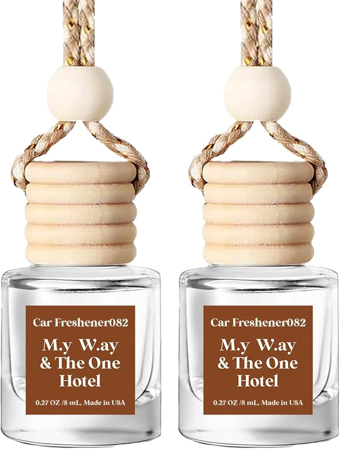 C Classy Hanging Car Air Freshener 2 Pack, M.y W.ay & The One Hotel Essential Oil Diffuser, Long-Lasting Fragrance, Cute Glass Bottle Car Accessories for Women & Men, Made in USA