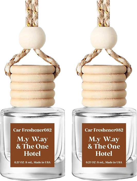 C Classy Hanging Car Air Freshener 2 Pack, M.y W.ay & The One Hotel Essential Oil Diffuser, Long-Lasting Fragrance, Cute Glass Bottle Car Accessories for Women & Men, Made in USA