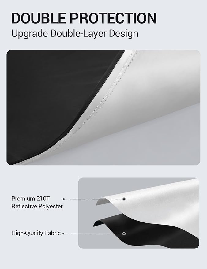 BASENOR Upgraded Sunshade for Tesla Model X Windshield Sunshade Folding Sun Visor Protector (Proprietary Design) Sun Shade Cover with a Storage Bag Fit Model X 2021-2026