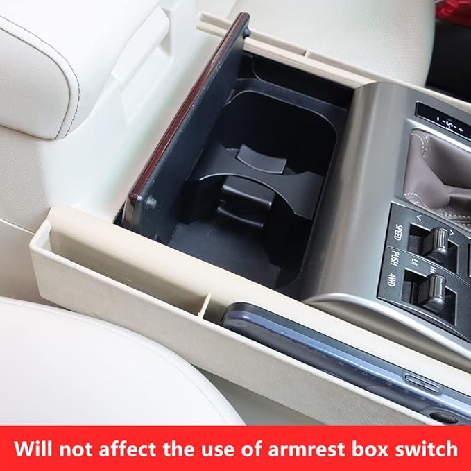 Lallker Suitable for 2010-2021 GX460 Seat Gap Storage Box 400 Central Control Storage Box Modification (2010-2021 Beige-copilot)