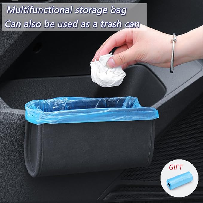 Tumecos 2Pcs Multifunctional Storage Box,Car Trash Can, Auto Door Side Organizer,Large Capacity Storage Bag,Back Seat Storage Pocket, Car Accessories Organizer Box(Style A)