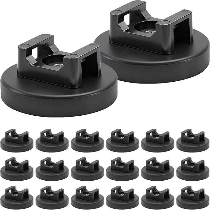 Magnetic Cable Zip Tie Base, Heavy Duty 18lbs Vertical Tension, Multipurpose Wire Clips Management Holder, Supplies for Electrical Cable Wire Organization (36mm, Count, 20)