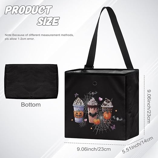 Halloween Themed Car Trash Can Hanging Trash Bin Leak-Proof Collapsible Car Garbage Bag, Car Accessories 2 Gal Large Capacity Multipurpose Storage Container