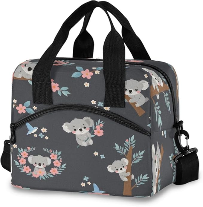 SUABO Koala Lunch Bag for Kids Cute Insulated Cooler Lunch Box Large Capacity Lunch Organizer for Boys Girls