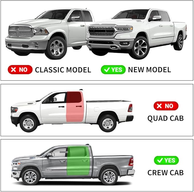 Rear Underseat Storage Compatible with 2019-2025 RAM 1500 Pickup ABS Under Seat Organizer Bin (ABS - Black, 2019+ RAM 1500)