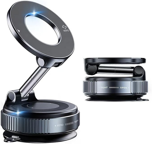 YAOKEEP Magnetic Car Phone Holder for Magsafe [96+LBS Suction & 2800gf Magnetic],360°Adjustable Vacuum Suction Cup Car Phone Mount,Car Mount for iPhone 17 Pro Max 16 15 14 13 12 and All Smartphones