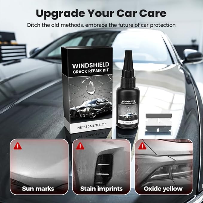 Windshield Crack Repair Kit, Windshield Repair Kit, Windshield Repair Liquid for Cracks, Car Window Repair Kit for Glasses, Mirrors (3Pcs)