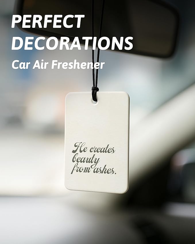 Green Christian Car Air Freshener 4 Pcs, Coquette Bow Floral Religious Hanging Air Freshener for Cars Closet Drawer Books, Cute Girly Christian Car Accessories Mirror Decor for Women