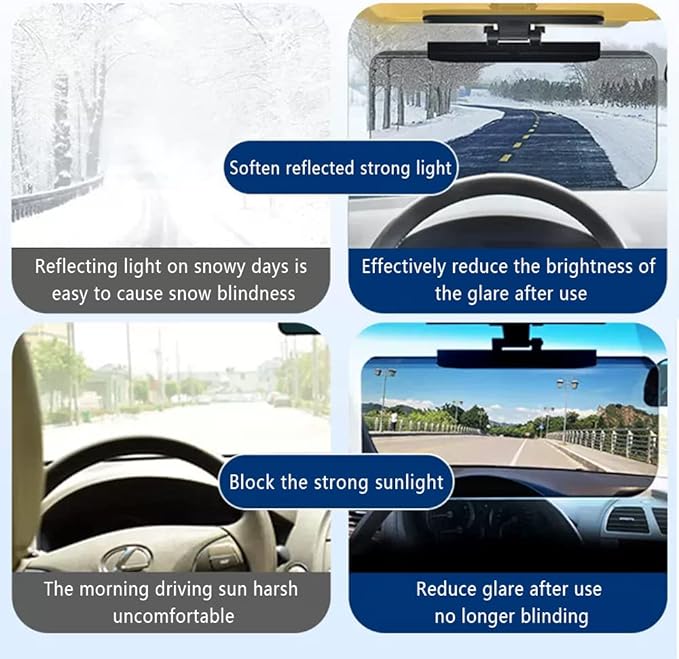 HD Visor Sunshade Extender for Car,72.5% Strong-Light Blocking Rate - Anti-Glare Car Visor Protect from Sun Glare, Snow Blindness and UV Rays (1Pcs)