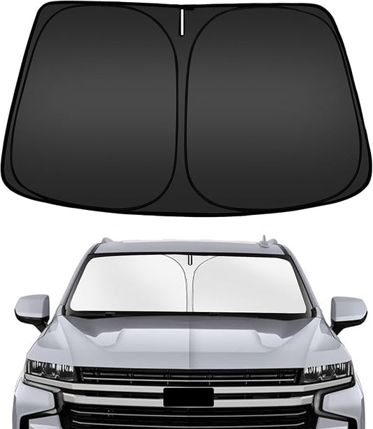 ARISMOTOR Windshield Sun Shade for Che-vrolet Chevy Tahoe 2021-2025 2026, Custom Fit Foldable Front Window Sunshade Sun Visor Protector, Block UV Rays Keep Your Car Cooler