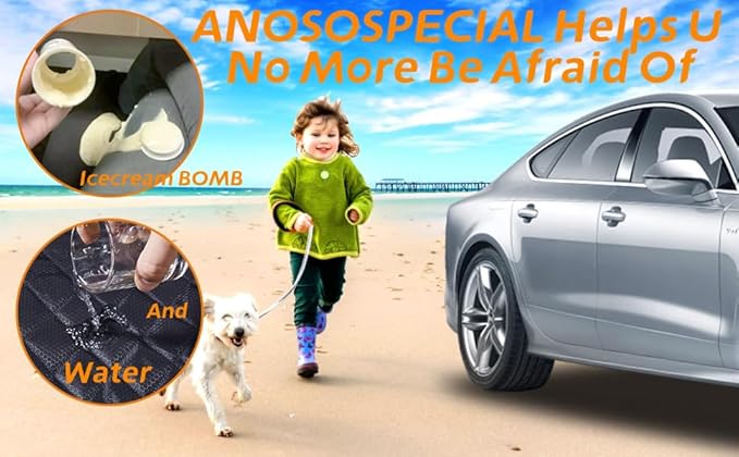 ANOSOSPECIAL Dog Car Seat Cover for Back Seat Cover for Kids, Waterproof X Large Rear Seat Protector for Pet Auto SUV Truck (XL, Black)