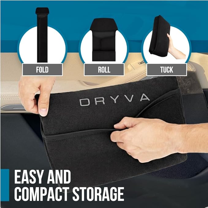 DryvaSeat - Premium Microfiber Towel Car Seat Cover - Waterproof & Sweatproof - Universal Fit, Machine Washable, Non-Slip - Seat Protector for Car, Truck, SUV, Van (Shadow Black, 1 Pack)