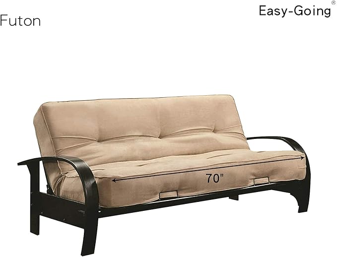 Easy-Going Futon Slipcover - Reversible Armless Sofa Cover - Furniture Protector - Water Resistant - Pets & Kids (Brown/Brown)