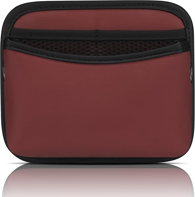 Accmor Universal Car Side Pocket Organizer, PU Leather Pouch for Car Seat, Door, Window, Console, Cards Trash Cell Phone Sunglasses Holder, Car Accessories, Red